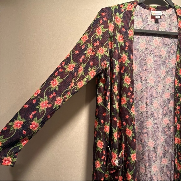 LulaRoe Sarah Long Sleeve Ankle Cardigan Cozy Slightly Thick Elegant Purple Pink - Picture 11 of 13